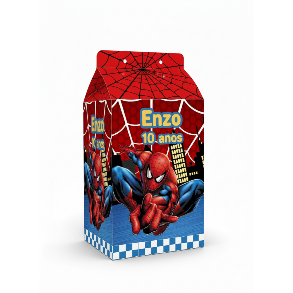 Kit 40 Caixinhas Milk Personalizadas De Festa Infantil Homem Aranha Nome Idade em Oferta na Shopee