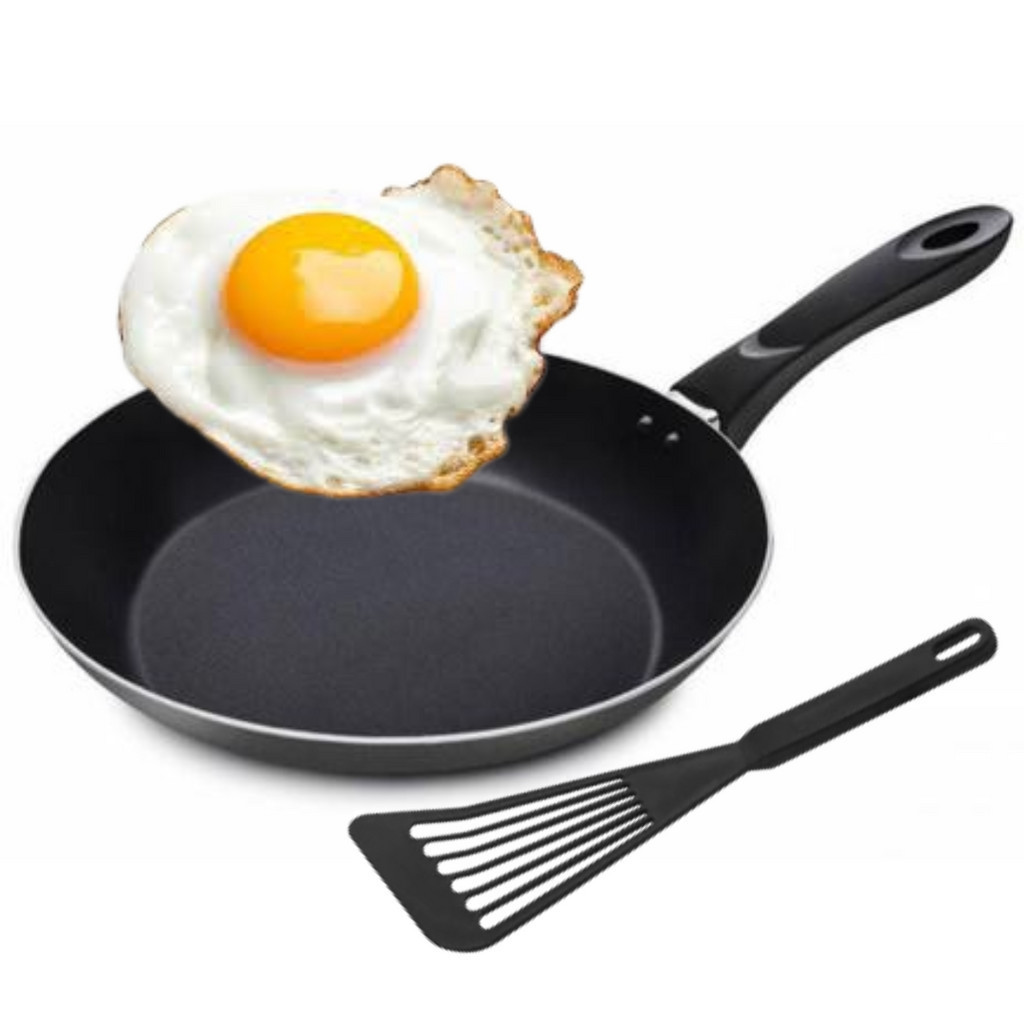 Frigideira Francesa Antiaderente Preta Todos os Tamanhos com Espátula em Oferta na Shopee