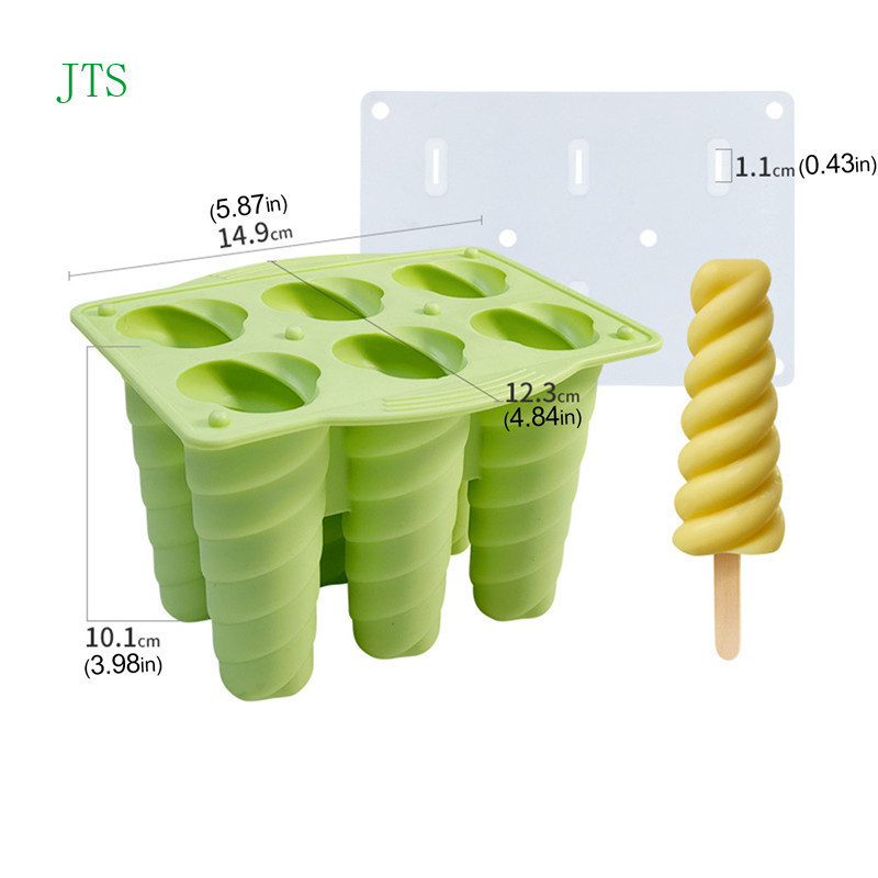 JTS Formas De Sorvete De Silicone Com 6 Cavidades Moldes De Picolé DIY Sobremesa Caseira Suco De Frutas Ice Pop Cube Mol
