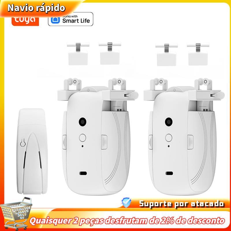 Dual TUYA Smart WiFi Cortinas Robô T/U-Rail Tracks Abridor De Cortina Automático Controle Remoto Motor Vida Inteligente