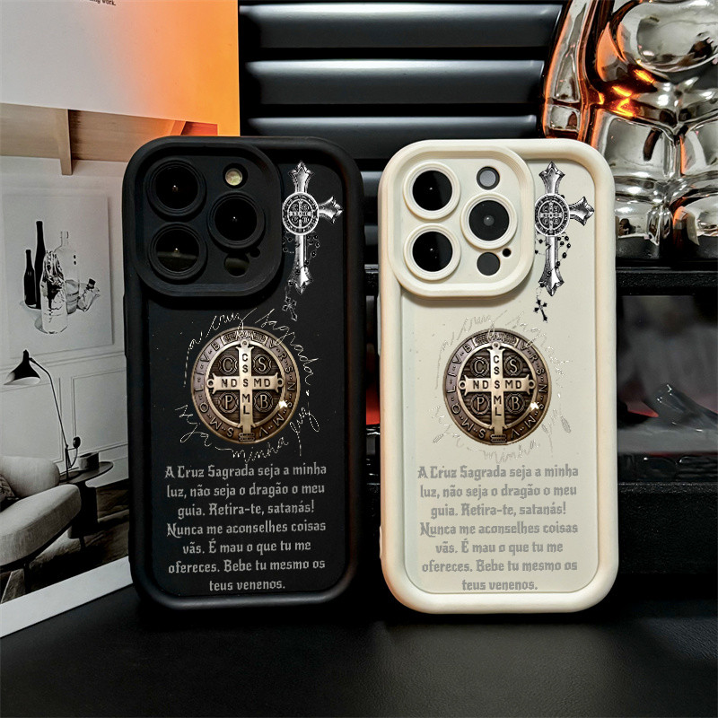 Capa De Telefone Capinha de silicone Anti-impacto Para iPhone 11 14 15 16 12 17 13 pro max Estilo Religioso Cristão Caso