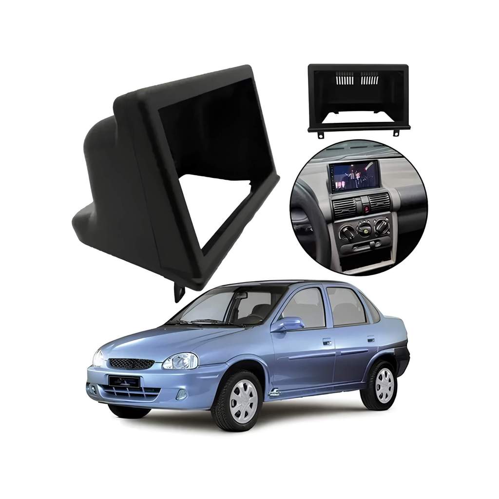Moldura 2din Corsa 1ª Geração Hatch/Sedan/Classic (Somente para MP5) cor Preta Fiamon - 4210