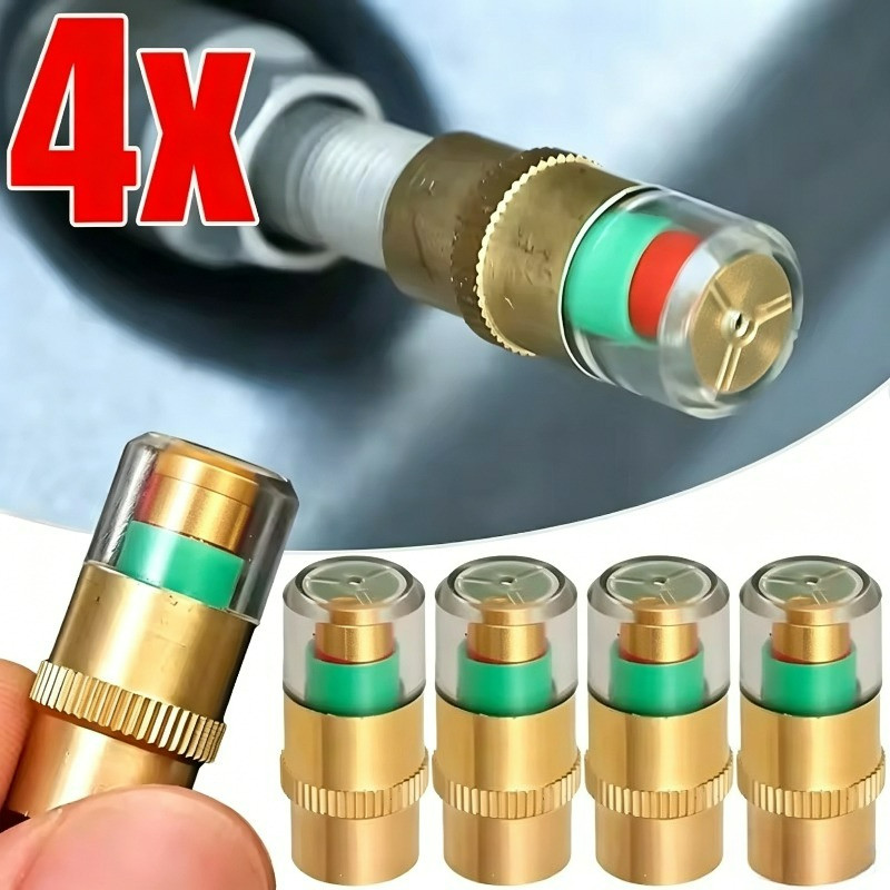 1-4pcs Indicador De Pressão De Pneu De Carro-Acessórios De Rodas-Manômetro-Detecção De Válvula Externa Do Sensor-Tampa D