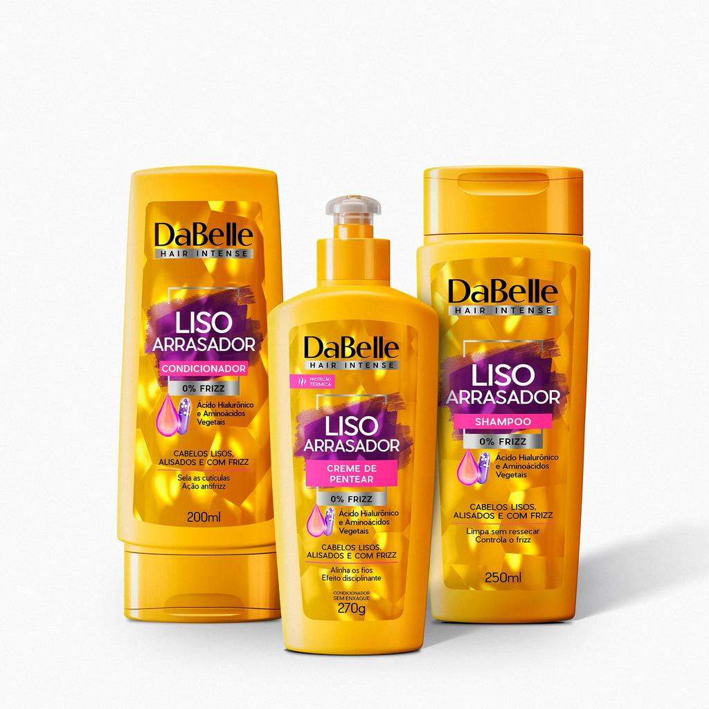Kit Básico Liso Arrasador Dabelle Hair - 3 Produtos