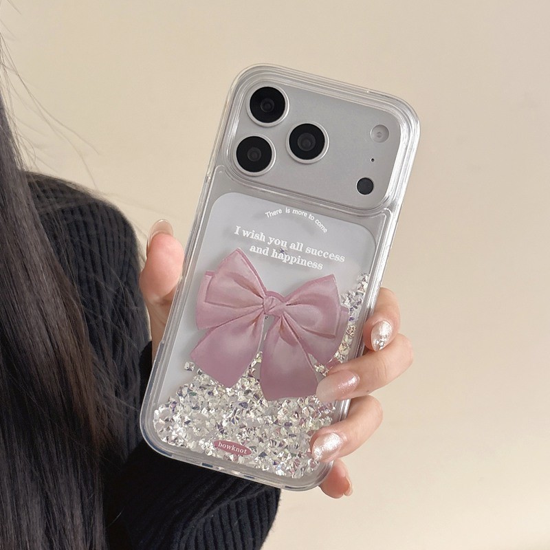 Bonito Arco Rosa Areia Movediça Caso De Telefone Para iPhone 17 Pro Max 13 14 15 16 Claro À Prova De Choque