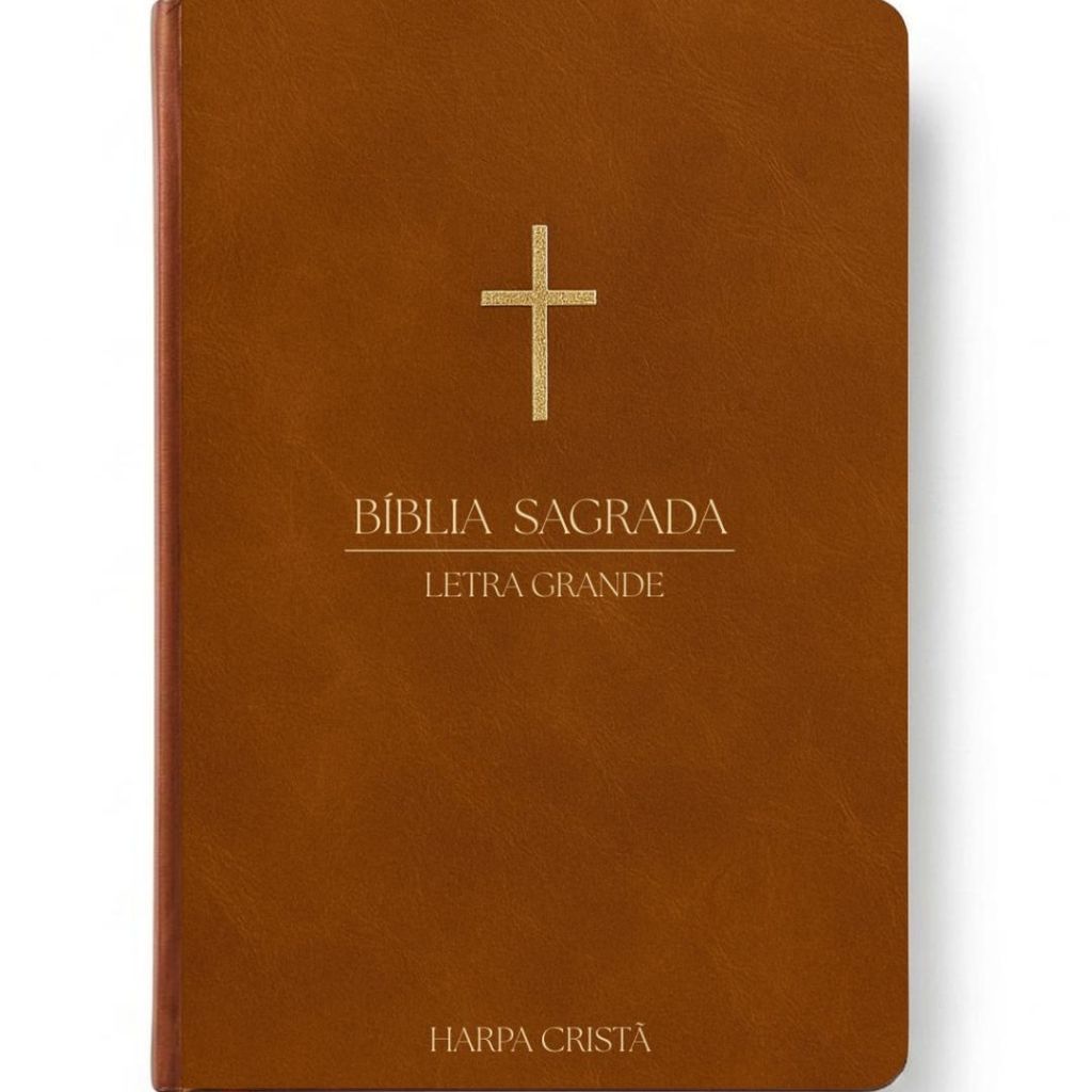 Bíblia Sagrada | ARC Letra Grande | Com Harpa | Palavras de Jesus em Vermelho | Cruz Marrom