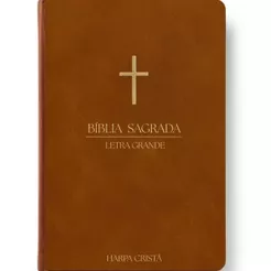 Bíblia Sagrada | ARC Letra Grande | Com Harpa | Palavras de Jesus em Vermelho | Cruz Marrom