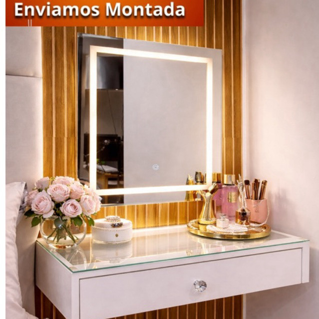 Penteadeira de Vidro C/Divisorias  Escrivaninha Camarim