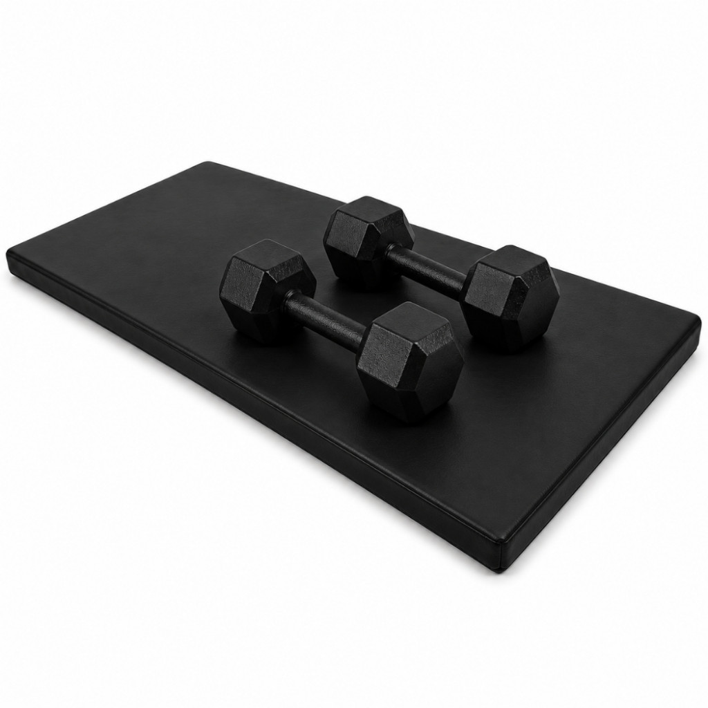 -Oferta Kit Par Halter Sextavado 3kg + Colchonete Academia Preto | Musculação e Exercícios em Casa | Resistente