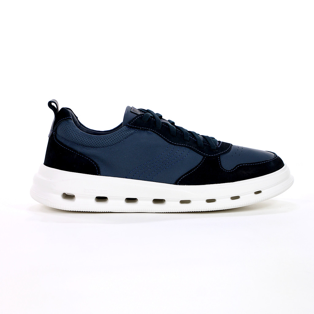 Tênis Democrata Groove Full Light Couro Azul - Masculino