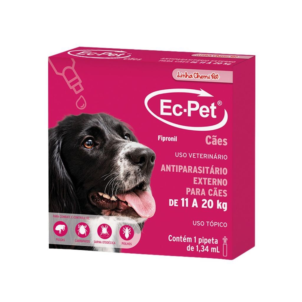 Antipulgas e Carrapatos Ec-Pet Chemitec P/ Cães de 11 a 20kg