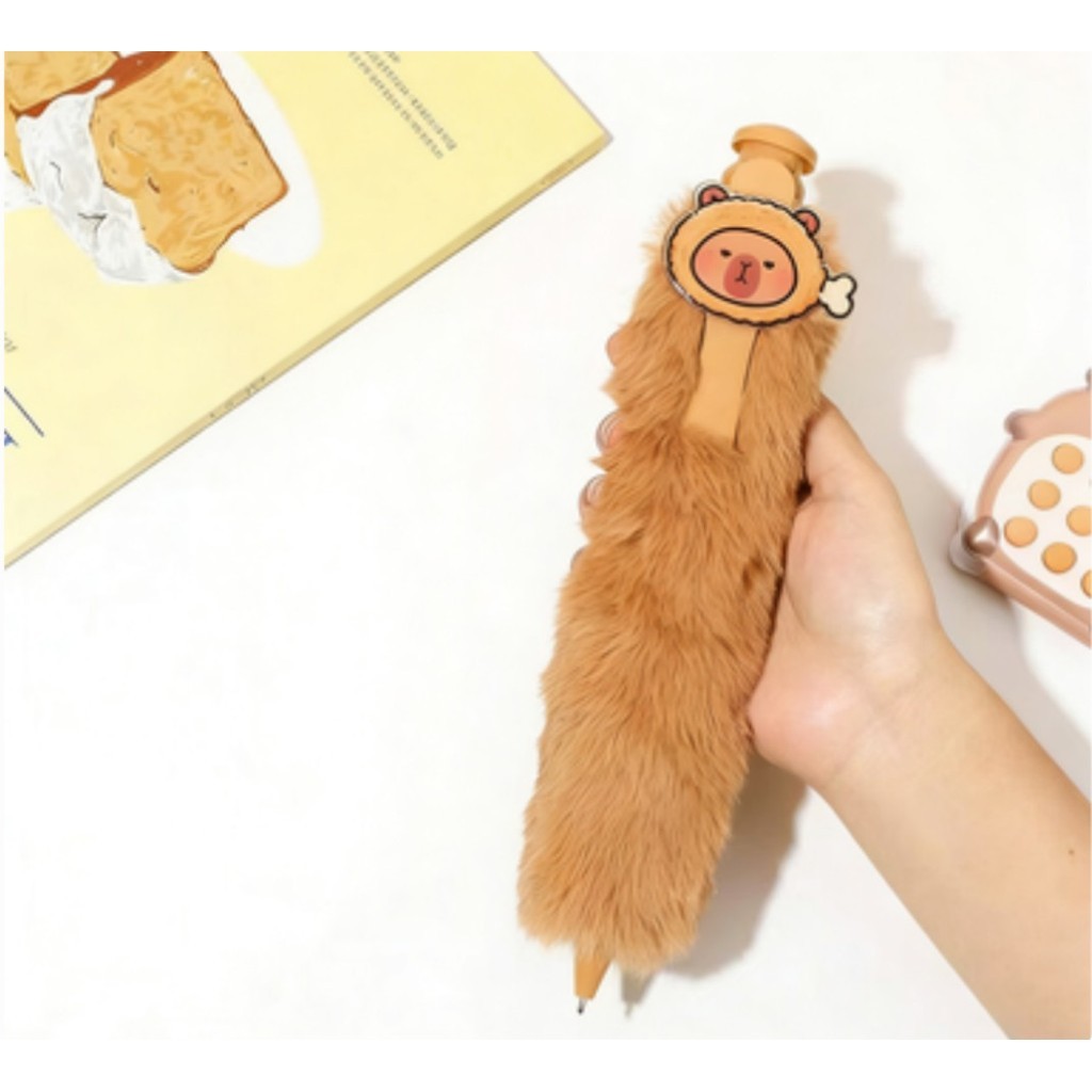Caneta De Pelúcia De Capivara Fofa Prosperityus Gel De Pressão Super Grande Engraçada De Secagem Rápida Soft Grip Ferram