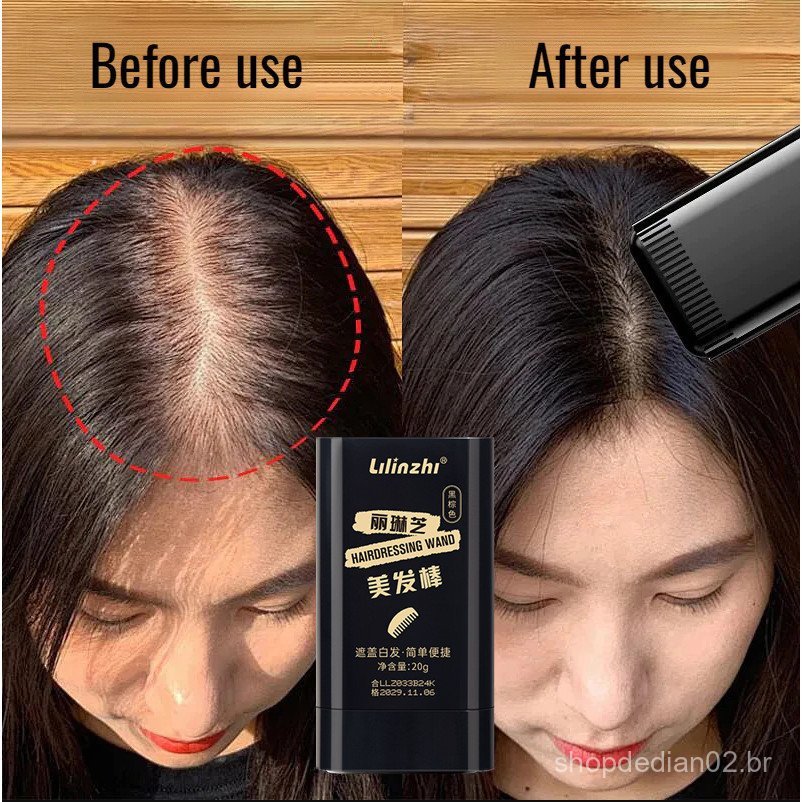 Bastão De Cabelo À Prova D'água E De Suor , Sem Manchas Desbotamento , Cobre Cabelos Grisalhos , Pente Dentado Natural ,