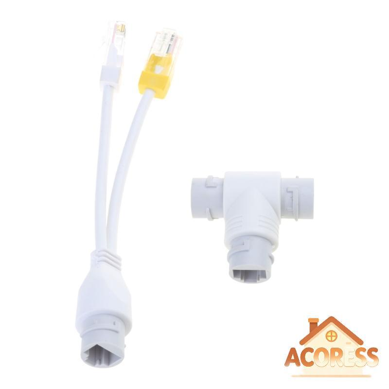 ACO * 2 1 POE Splitter Conector RJ45 Três Vias Para Monitoramento Instalação Câmera S