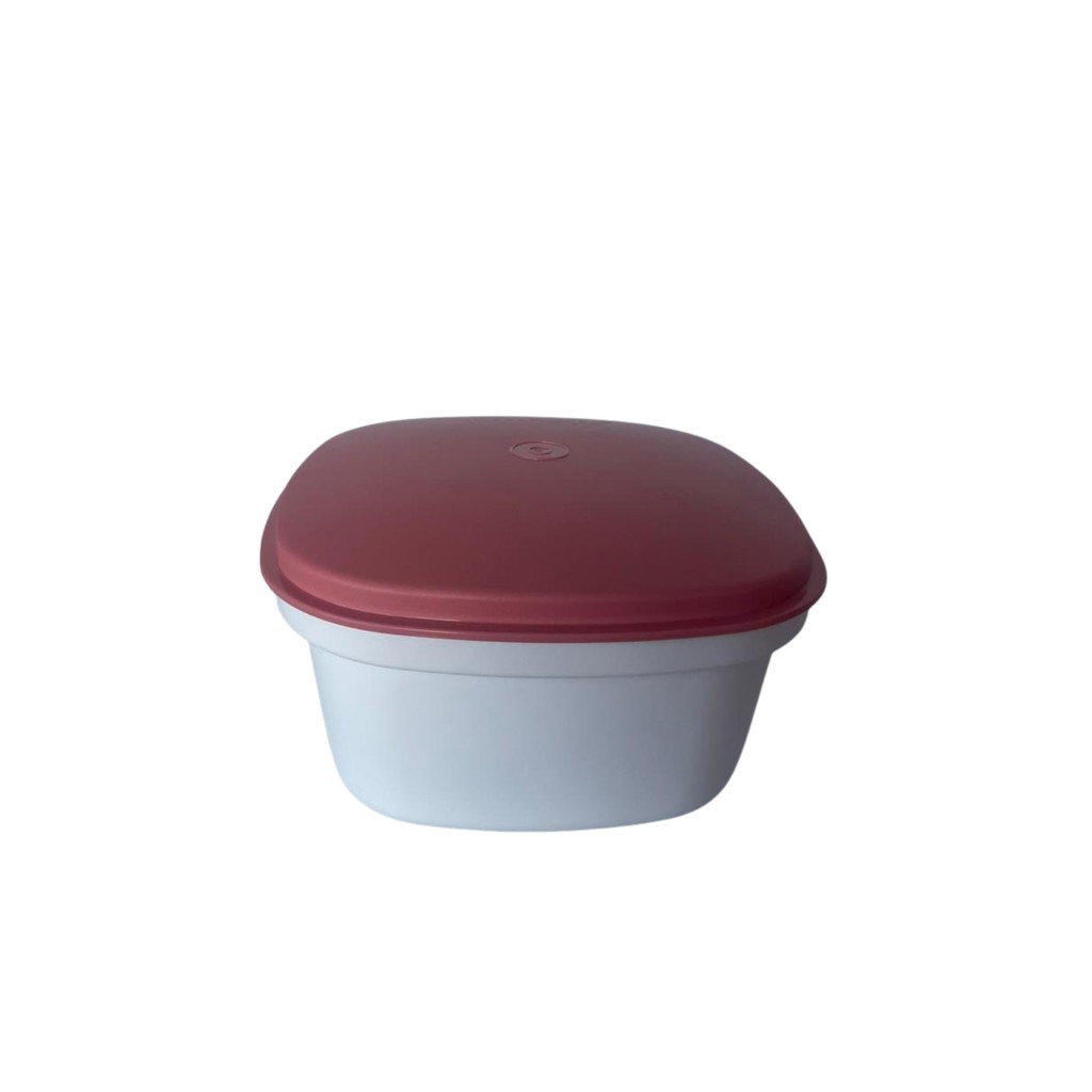 Tupperware Travessa Actualité Quadrada 2,5 Litros - Branco/Rosa Antigo