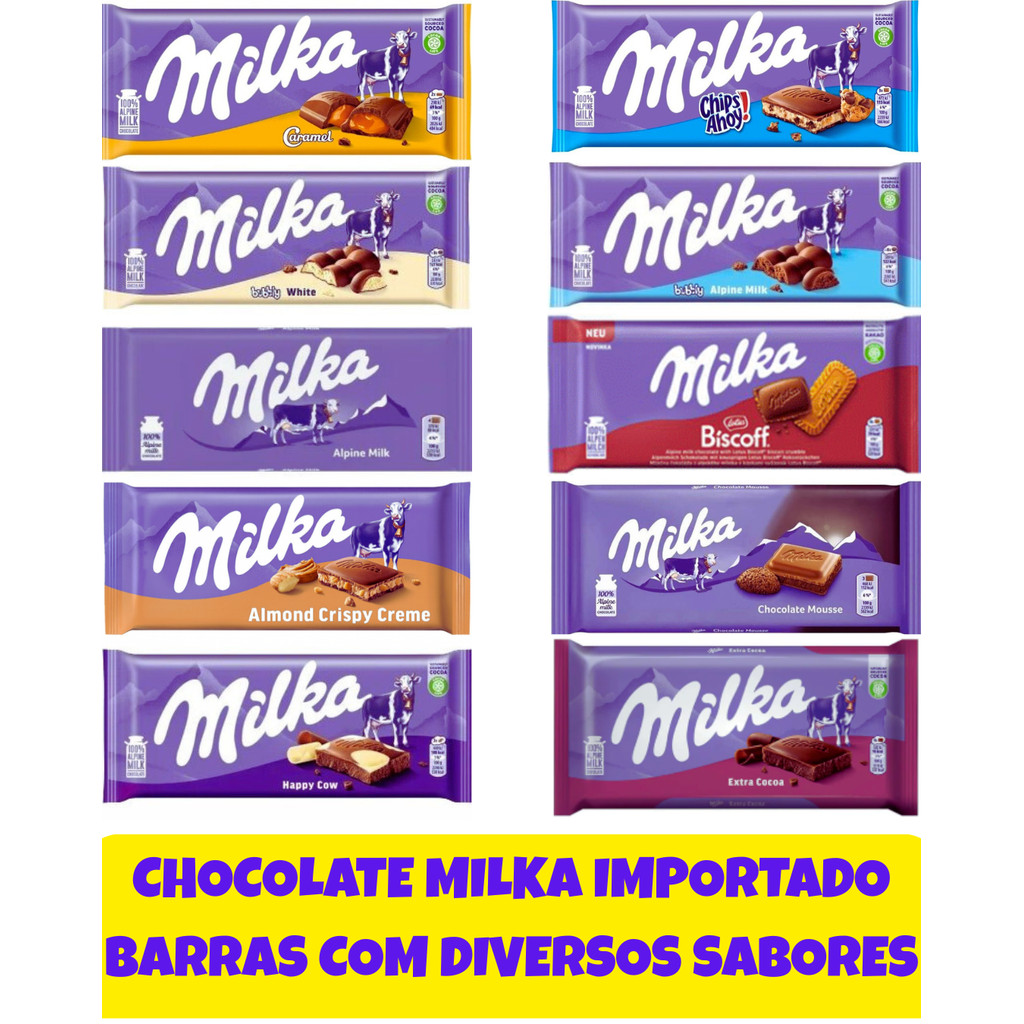 CHOCOLATE MILKA IMPORTADO BARRAS COM DIVERSOS SABORES DELICIOSOS E EXCLUSIVOS em Oferta na Shopee