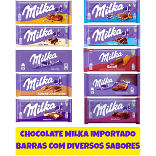 CHOCOLATE MILKA IMPORTADO BARRAS COM DIVERSOS SABORES DELICIOSOS E EXCLUSIVOS em Oferta na Shopee