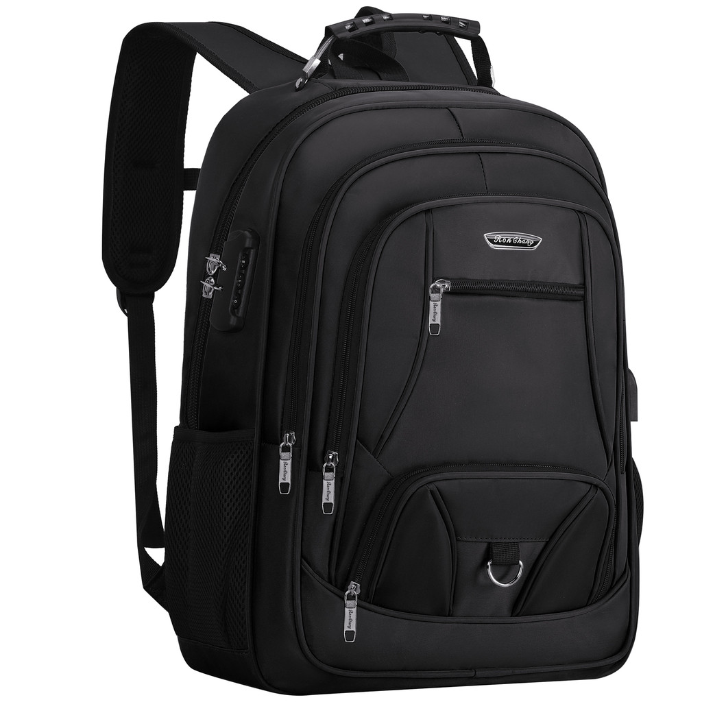 Imagem Mochila Masculina Grande Impermeável com USB Cadeado Antifurto Alça de Aço para Notebook Trabalho Viagem Escola