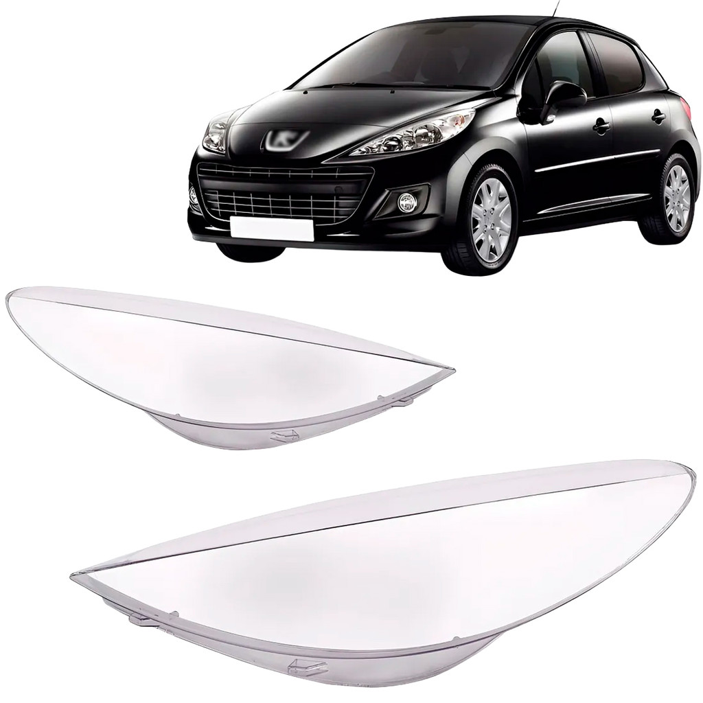 Lente Farol Peugeot 207 2009 2010 2011 2012 2013 2014 em Oferta na Shopee