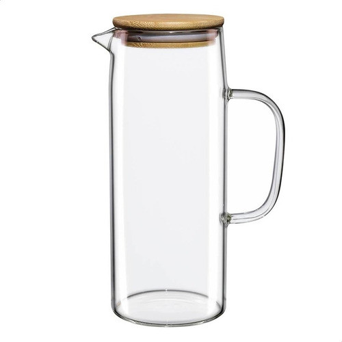 Jarra De Vidro Doppio Com Tampa De Bambu 1,2litros