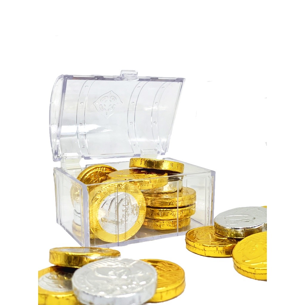 Kit 6-24 Baú do Tesouro Transparente Lembrancinha Pirata Acrílico