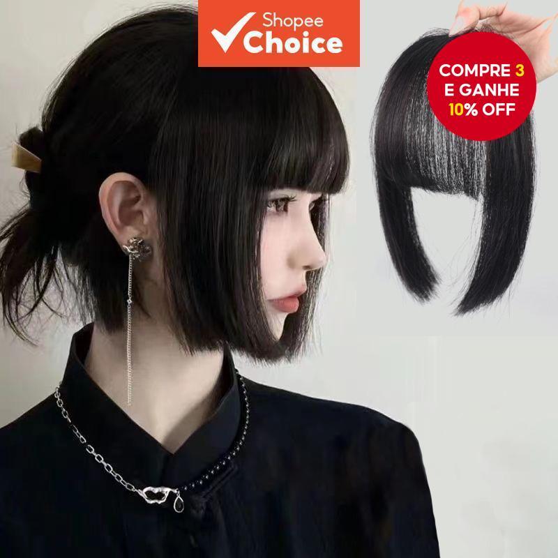 Moda Feminina Lolita Franja Peruca Peça Com Costeletas Bonito Menina Princesa Extensão De Cabelo Cosplay Anime Grampo Ac