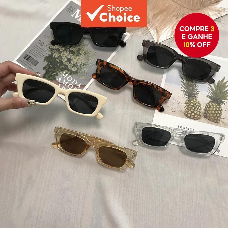 Escolha Moda Feminina Pequena Tendência Quadrada Óculos De Sol Coreano Estilo Jennie Retro Gatos Olho