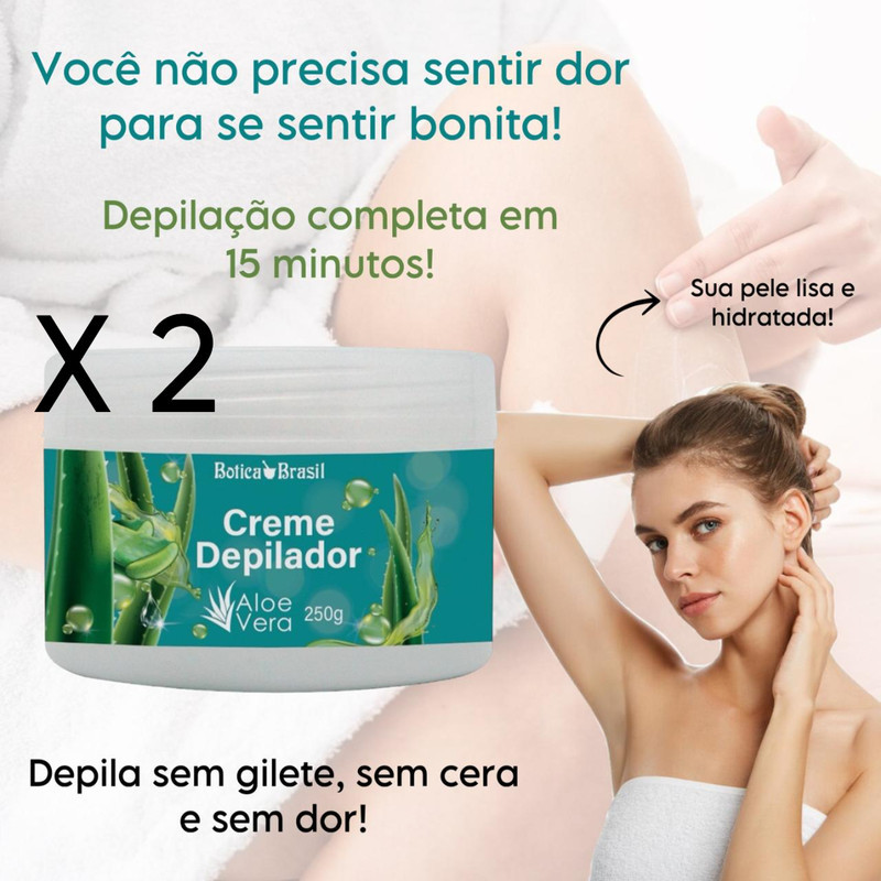 Depila Sem Dor Creme Depilação Axilas Pernas Virilha Rosto Corpo 2 Unidades