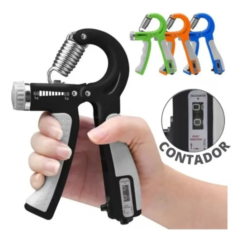 Hand Grip Para Exercício Flexor Mão Antebraço Fisioterapia Punho Mola Com Contador Ajustável