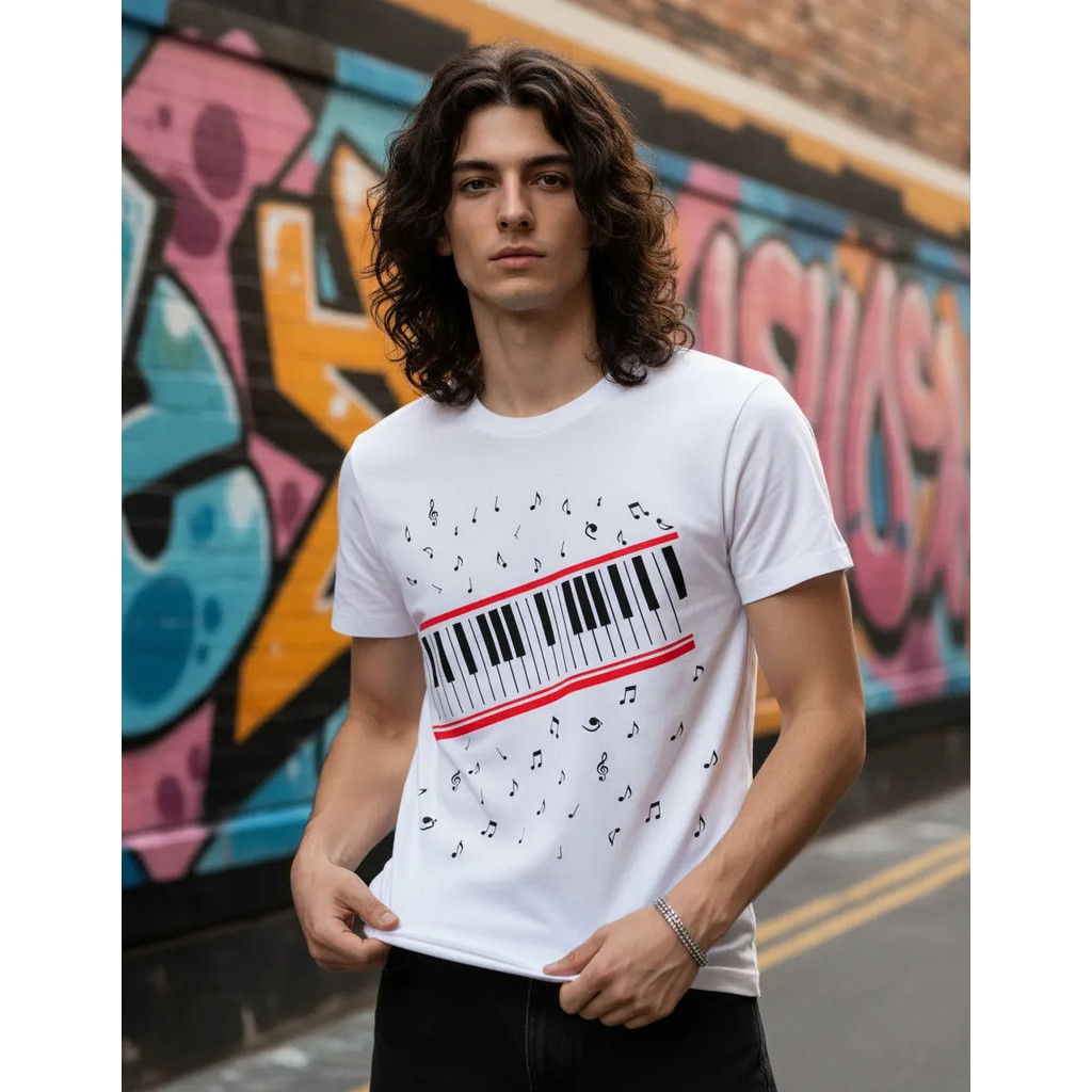 Camisa Branca Do Michael Jackson Teclado Piano Rei Do Pop