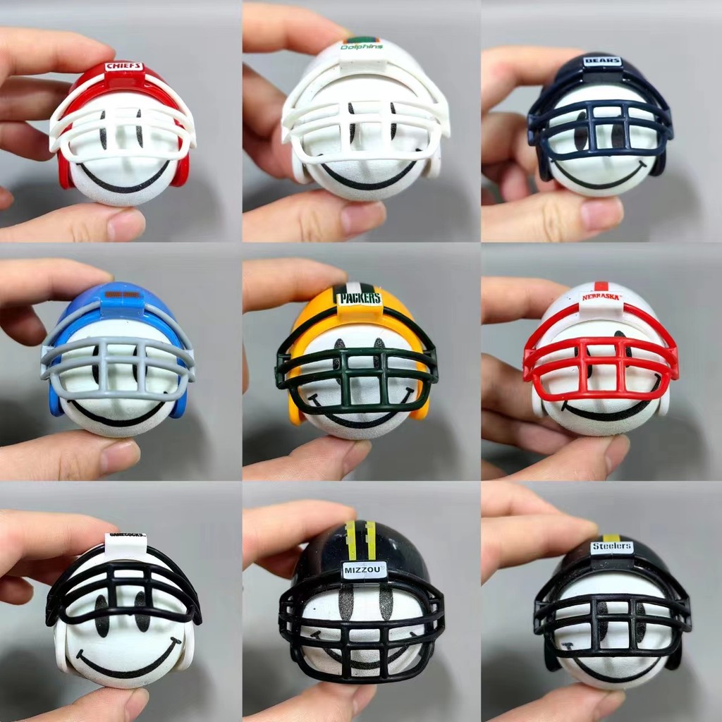 Genuíno granel americano Rugby capacete chapéu simulação em miniatura mão escritório boneca acessórios ornamento modelo