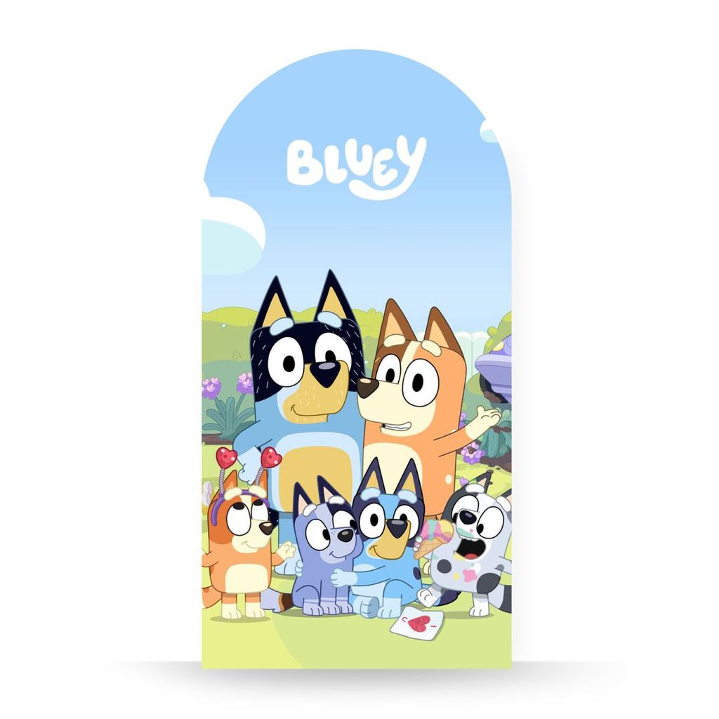 Painel Romano Bluey Luxo Tema Colorido Festa Infantil Decoração Premium