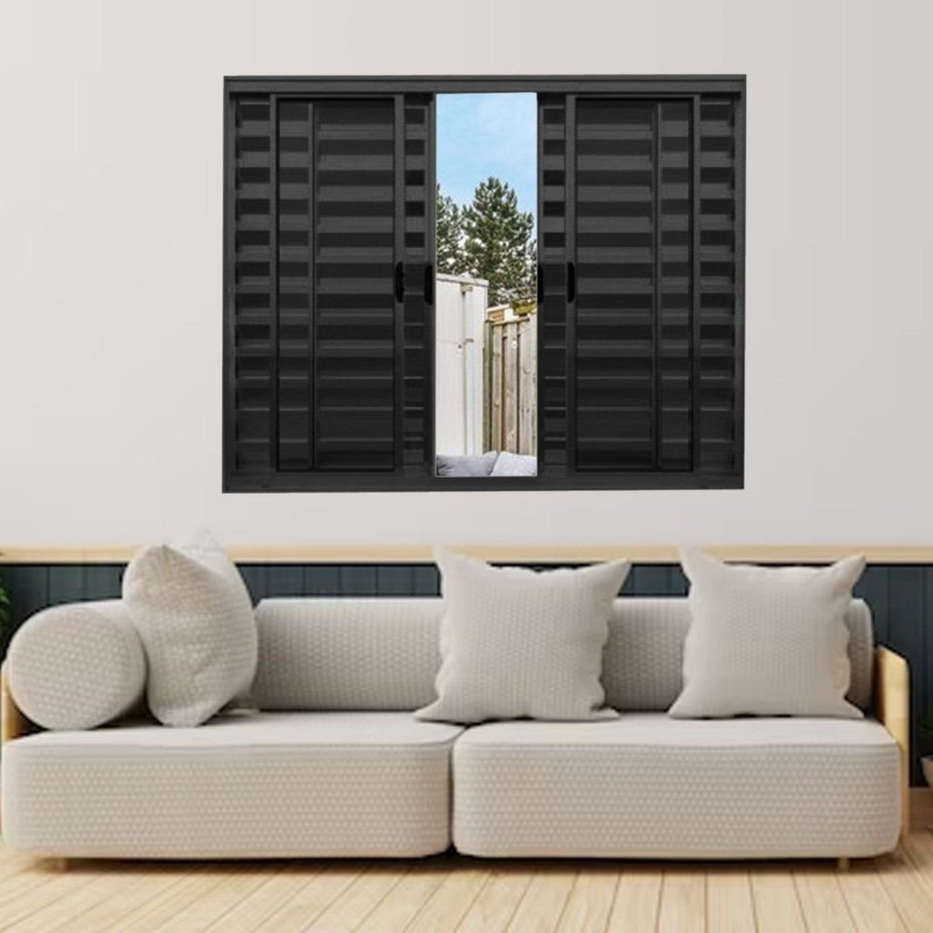 Janela Veneziana de Alumínio 6 Folhas 120 X 200cm Modular Esquadrias Bergamo 120X200cm