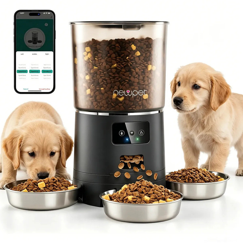 Newpet 6l Comedouro Automático Para Gatos Com 3 Tigelas Newpet 127/220v Preto