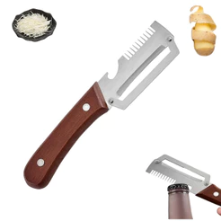 Descascador De Vegetais Com Cabo De Madeira E Abridor De Garrafas , Multifuncional Para Utensílios De Cozinha