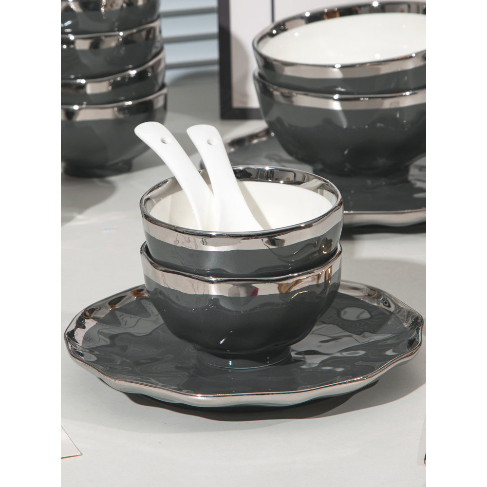 Tigela doméstica 2026 novo estilo de alto valor nórdico simples luz luxo comer tigela arroz prato café da manhã único pr