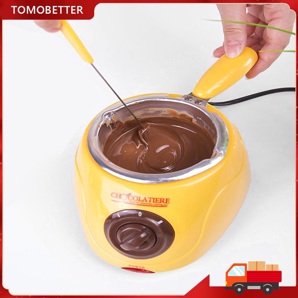 tomobetter-BR-SIP Pote para derreter chocolate, fabricante quente com moldes de espátula, 10 palitos de madeira