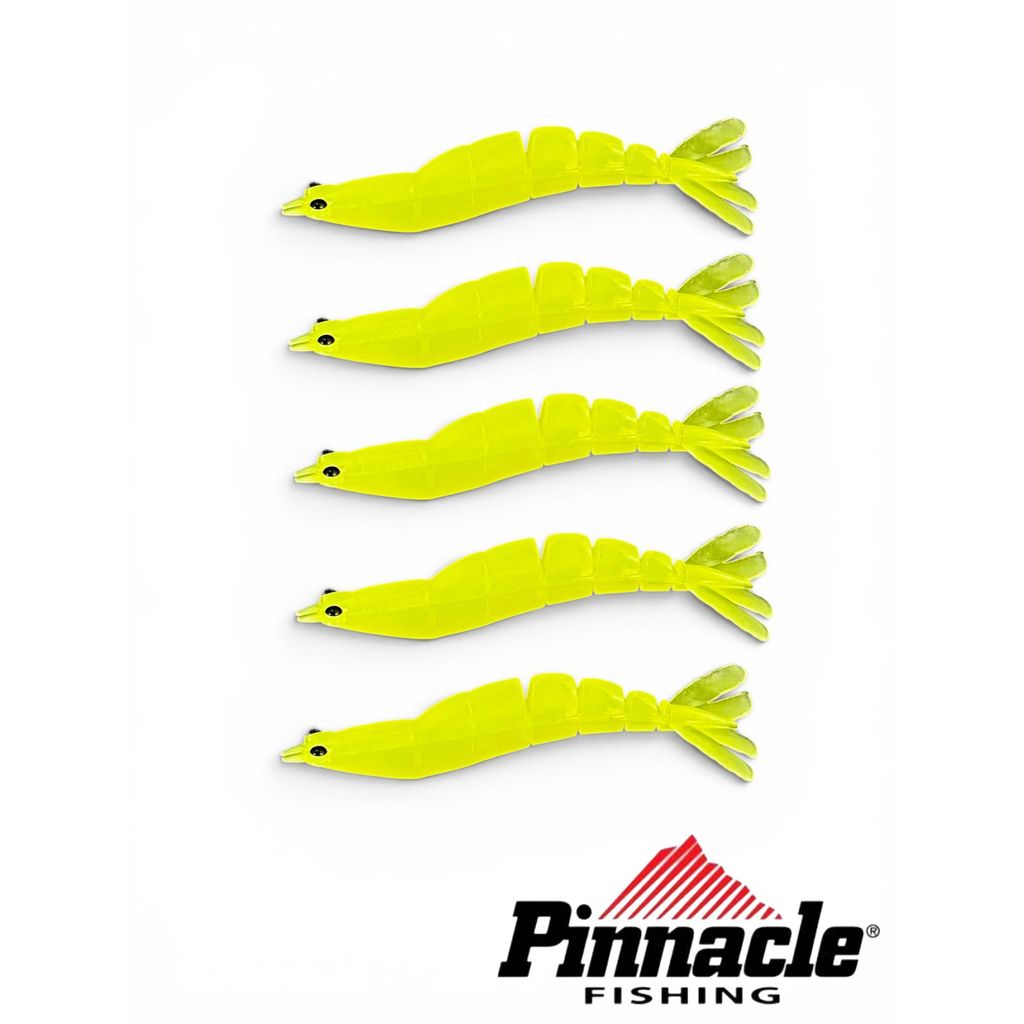 Isca SOFT Camarão PITU 80 Articulado PNC / 5 pçs - COR AMARELA