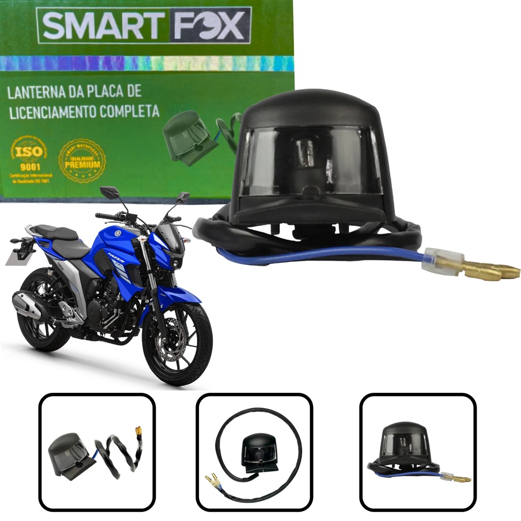 LUZ DE PLACA LANTERNA TRASEIRA LICENÇA COMPLETO SMARTFOX YAMAHA FAZER 250 FZ25 FZ15