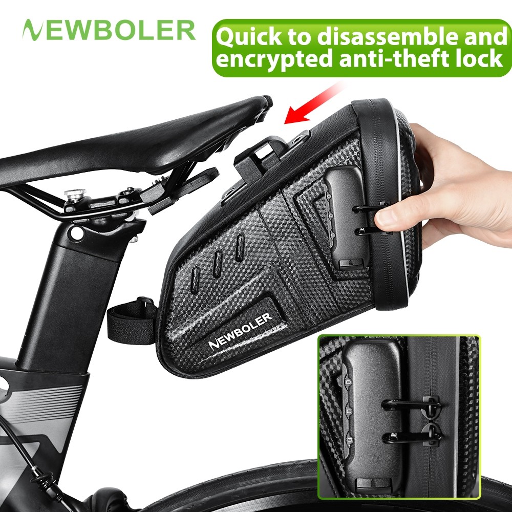 Newboler 2.5L EVA Hard Shell Bolsa De Selim Para Assento De Bicicleta À Prova D'água Criptografado Bloqueio Antifurto Ar em Oferta na Shopee