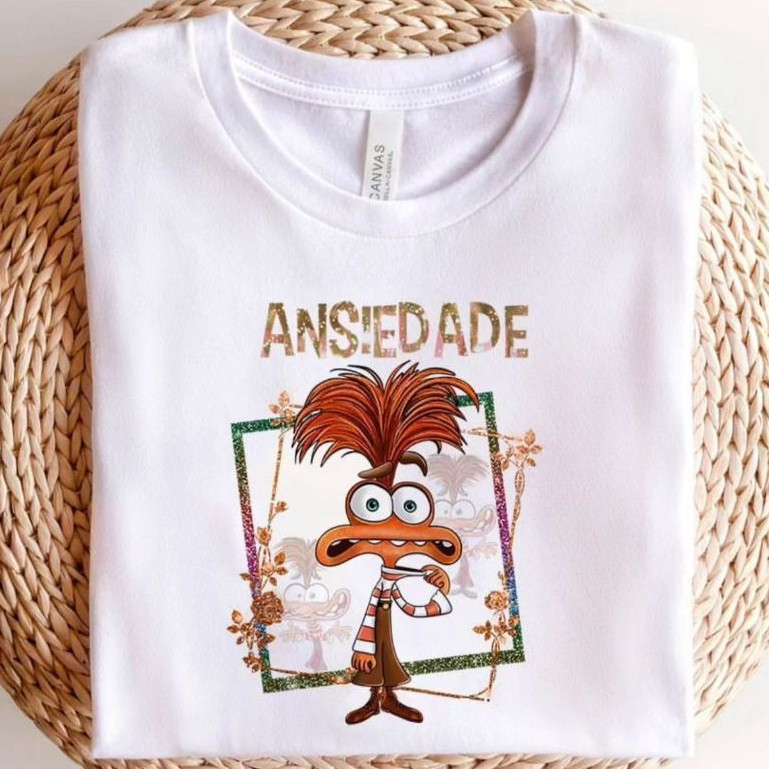 Camiseta Camisa Estampa Personagem Ansiedade do Filme Divertidamente Plus Size e Infantil Envio Imediato
