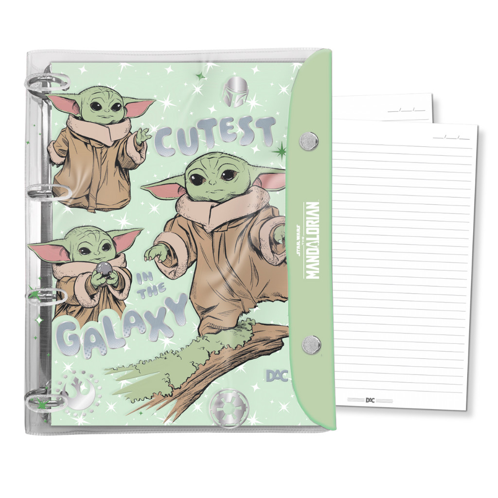 Fichário Universitário PVC Cristal 10 Divisórias Mandalorian Star Wars 192 fls - DAC em Oferta na Shopee