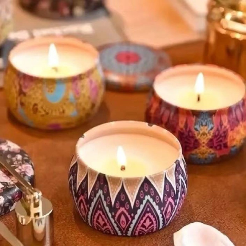 Kit 6/12/18/24/ Vela Aromática Artesanal 60g Perfumada Variada Caixinha de Metal Zodiacos 70ml parte jy em Oferta na Shopee