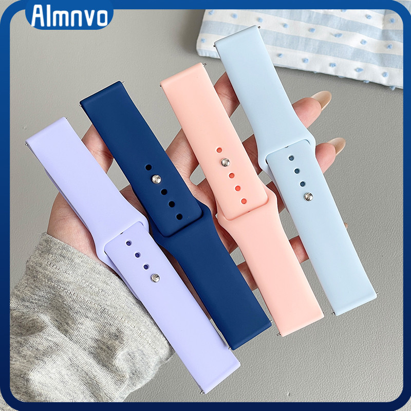 Pulseira De Silicone 22 20mm Para Relógio Amazfit GTR GTS 4 3 2 2e Mini Bip S Bip 3/U Pro/GTR 42mm/Amazfit/Samsung
