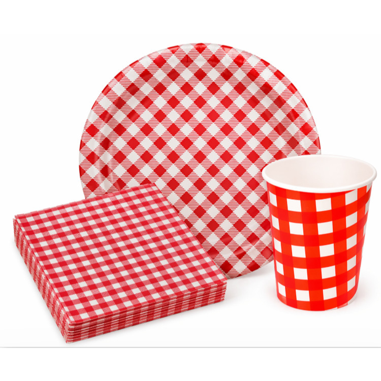 Kit Decoração Junina TNT,Guardanapo,Prato,Copo,Bandeirinha