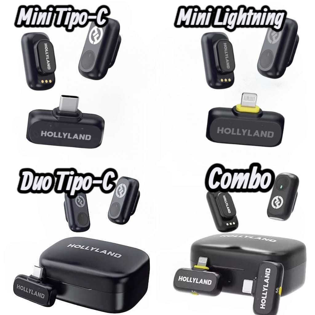 Microfone de Lapela sem fio Hollyland Lark A1 Versão Combo | Duo Usb Tipo-C | Mini Duo Tipo-C