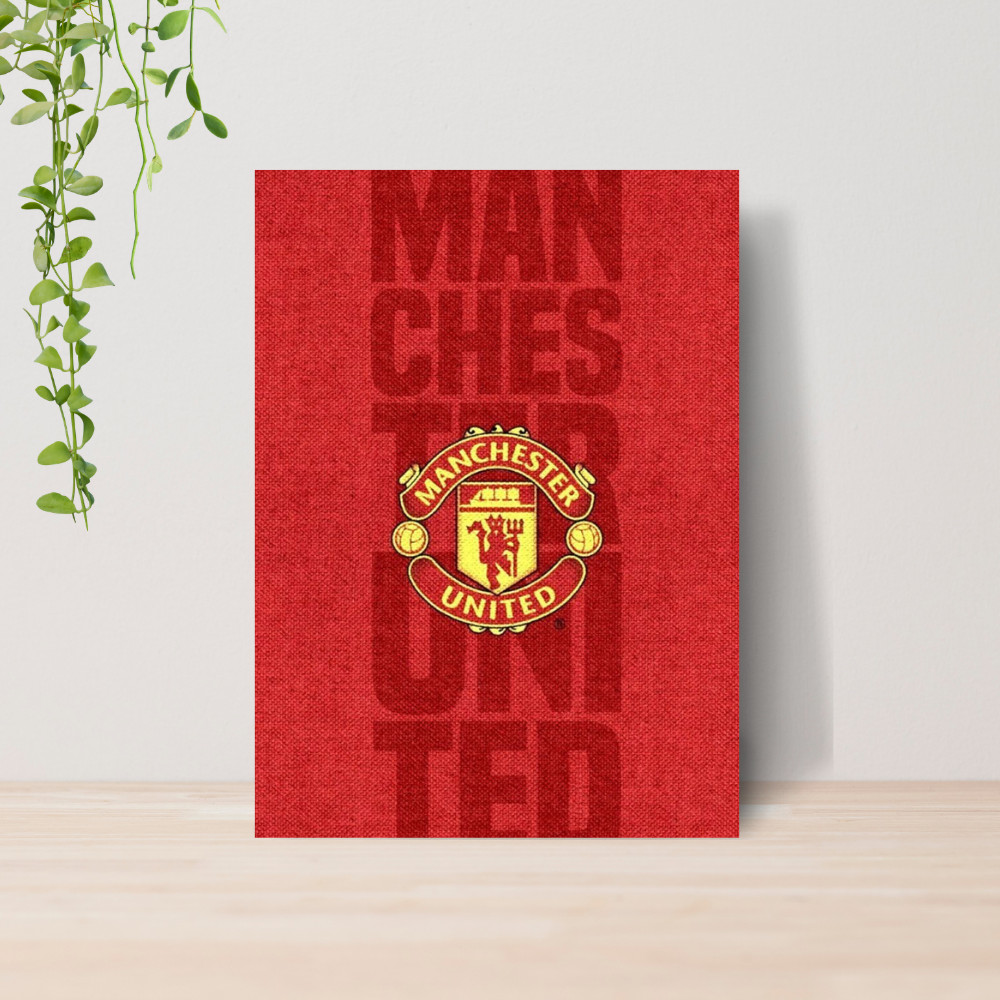 Quadro Decorativo Manchester United Futebol Escudo 03 | Placa 20x28 Poster Decoração Quarto Sala