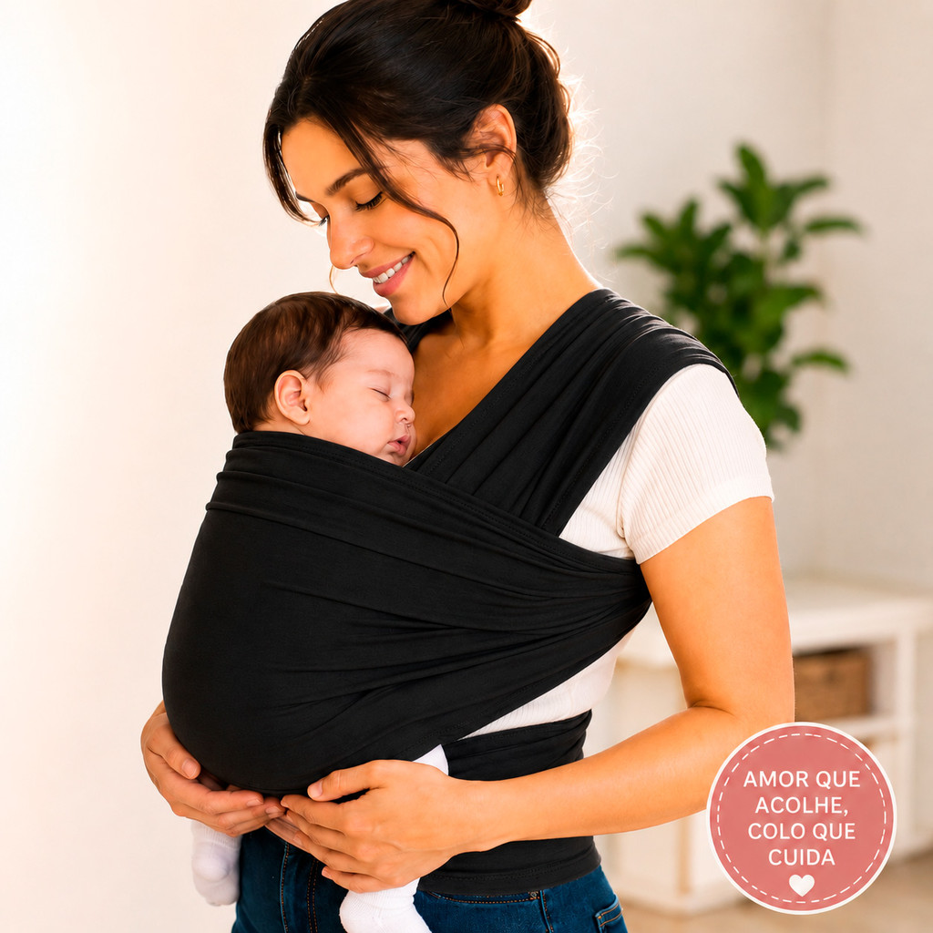 Carregador Infantil Baby Sling Wrap Seguro Leve e Resistente Canguru para Bebê