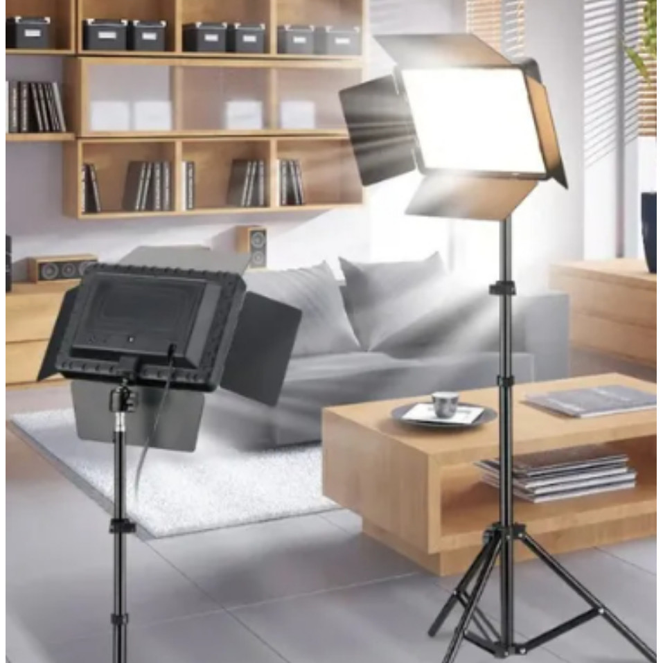 18 polegadas Luz de vídeo LED bicolor 80W 3200-6600K Painel de iluminação de fotografia na câmera Lâmpada preenchimento