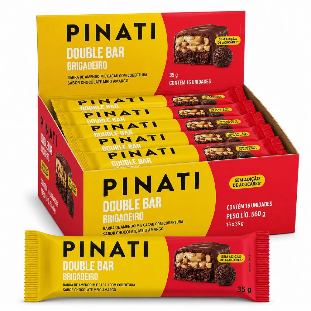 PINATI Double Bar Brigadeiro S/ Ad Açuçar 35g (Display 16und)
